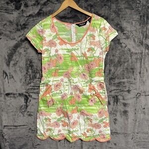 Two Of Us Floral Mini Dress Embroidered Sequins Retro Colorful Pockets Bows Boho